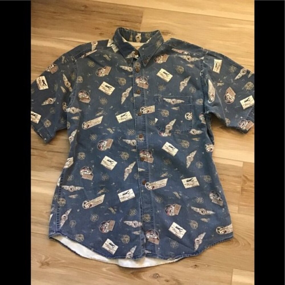 Woolrich 90s Aviation Denim Button Up L